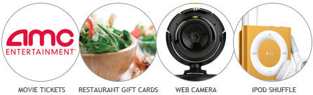 Images of different types of YouGov panelist rewards